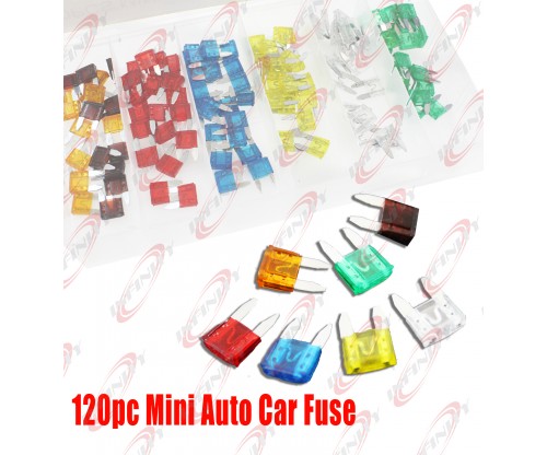 120PC Mini Trucks SUV'S Auto Fuses Assorted Color Coded Car Fuse